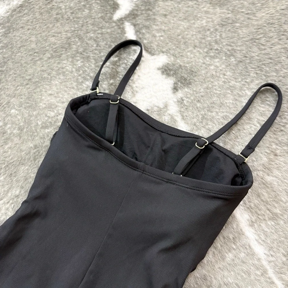 NWT Shade & Shore Black HIgh Leg Cheeky Swimsuit